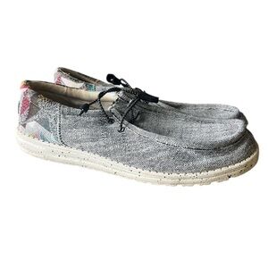 Hey Dude mens Wally Funk Etno Grey shoes very good condition.